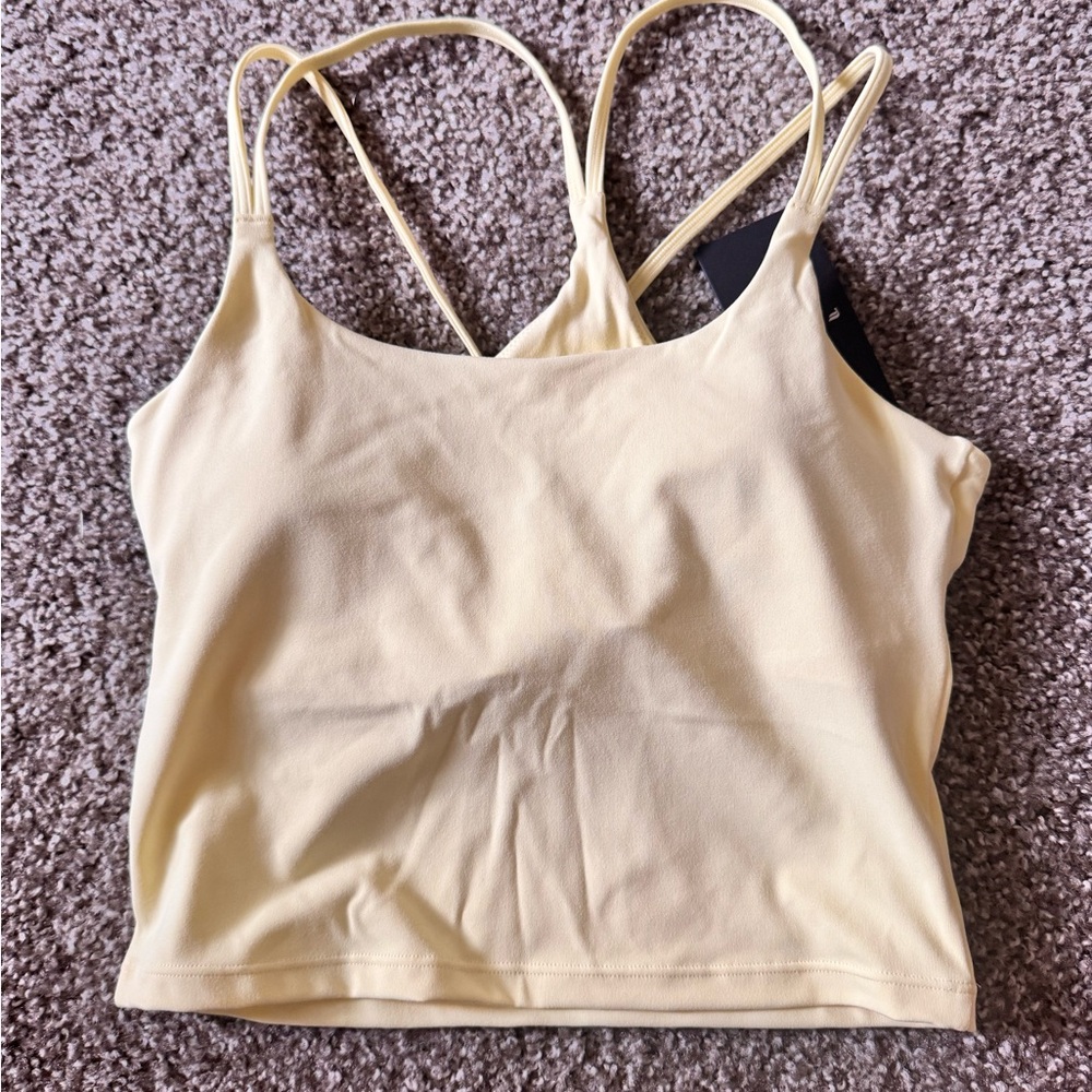 FABLETICS built in bra butter yellow tank